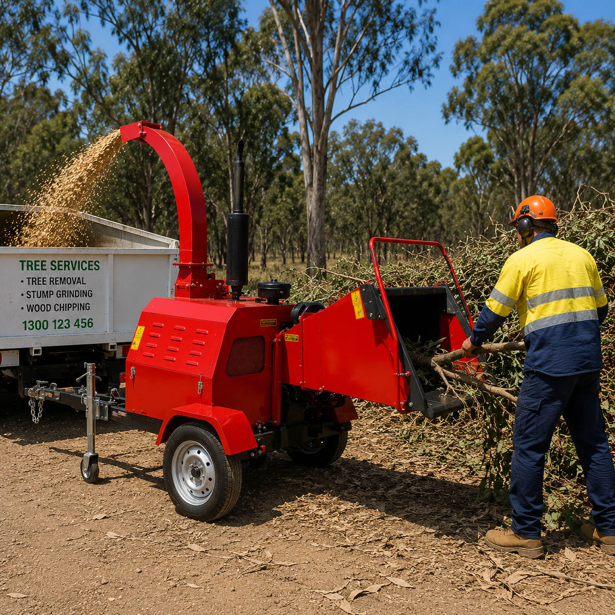 wood chipper working 1